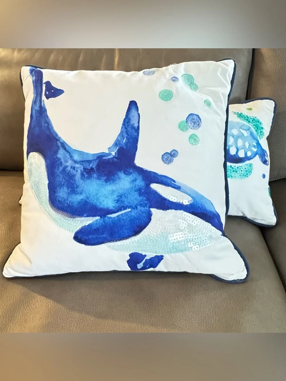 Set of 2 Pottery Barn Teen Sea Life Pillows
